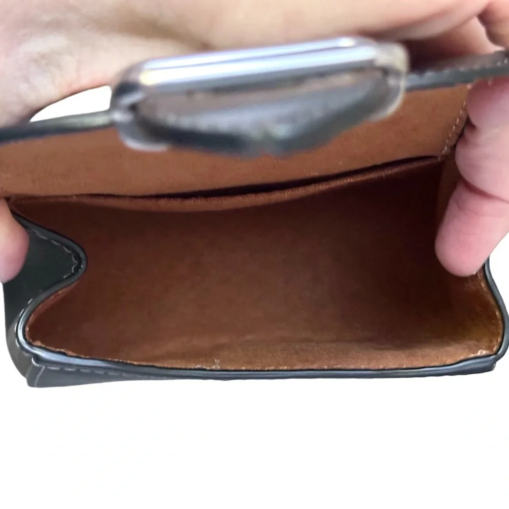 COACH Black Morgan Card Case Mini Leather Crossbody Bag - Picture 8 of 9